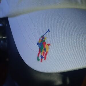 Polo Ralph Lauren/Ball Cap/ White/ Allover Pony Chino/With Adjustable Head Strap